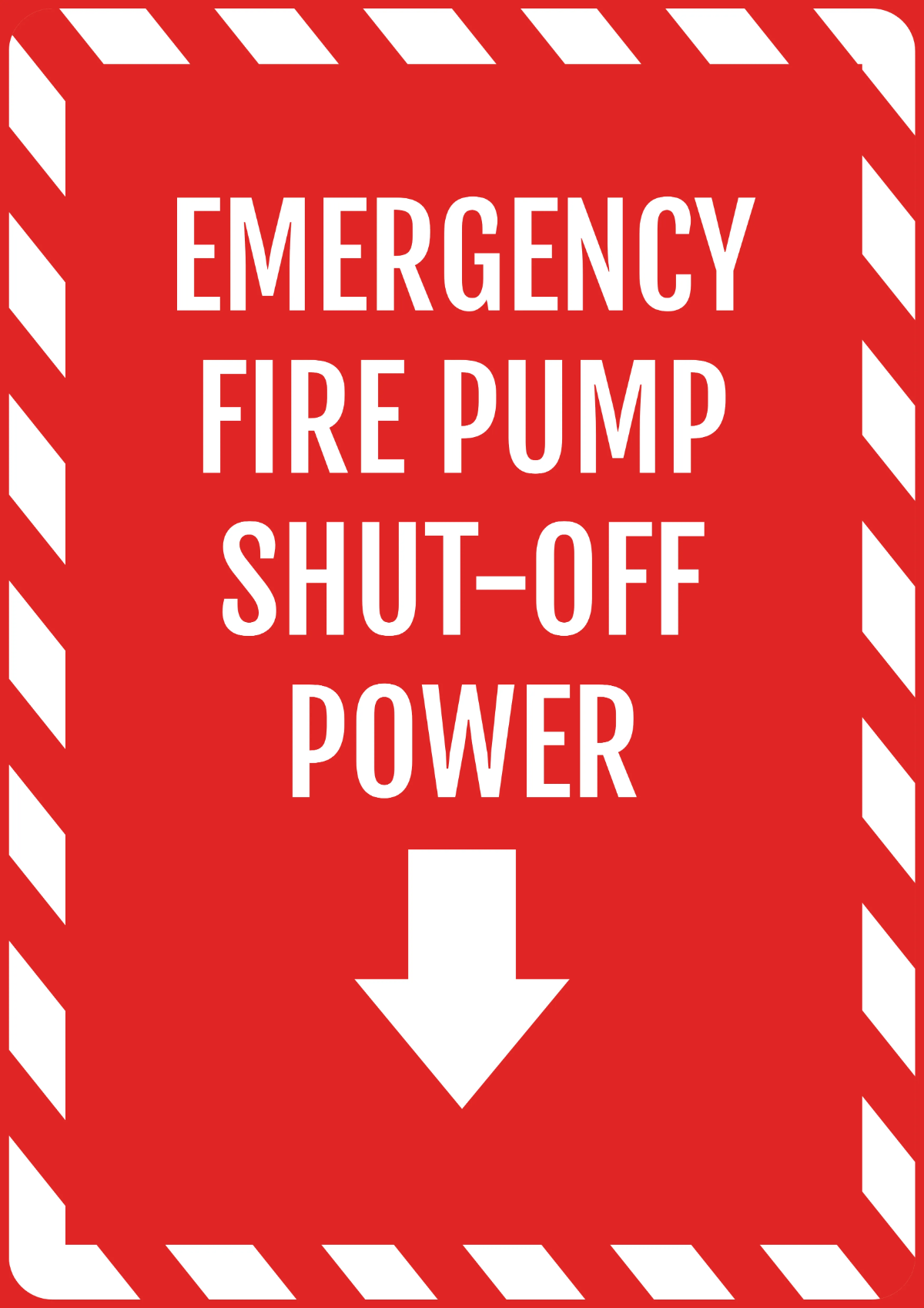 Free Emergency Fire Pump Shutoff Power Plant Sign Template to Edit Online