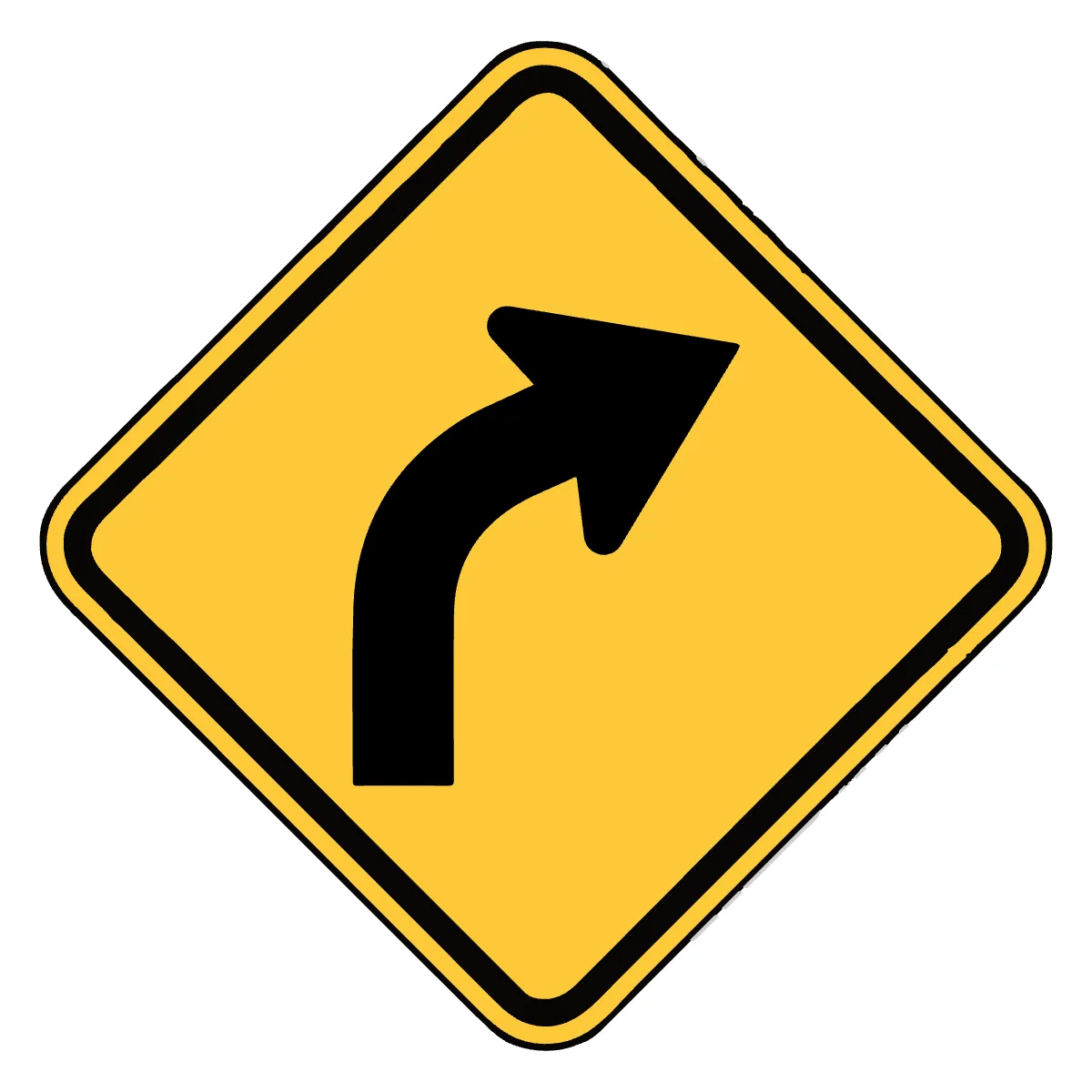 Free Curve Ahead Road And Traffic Sign Template to Edit Online