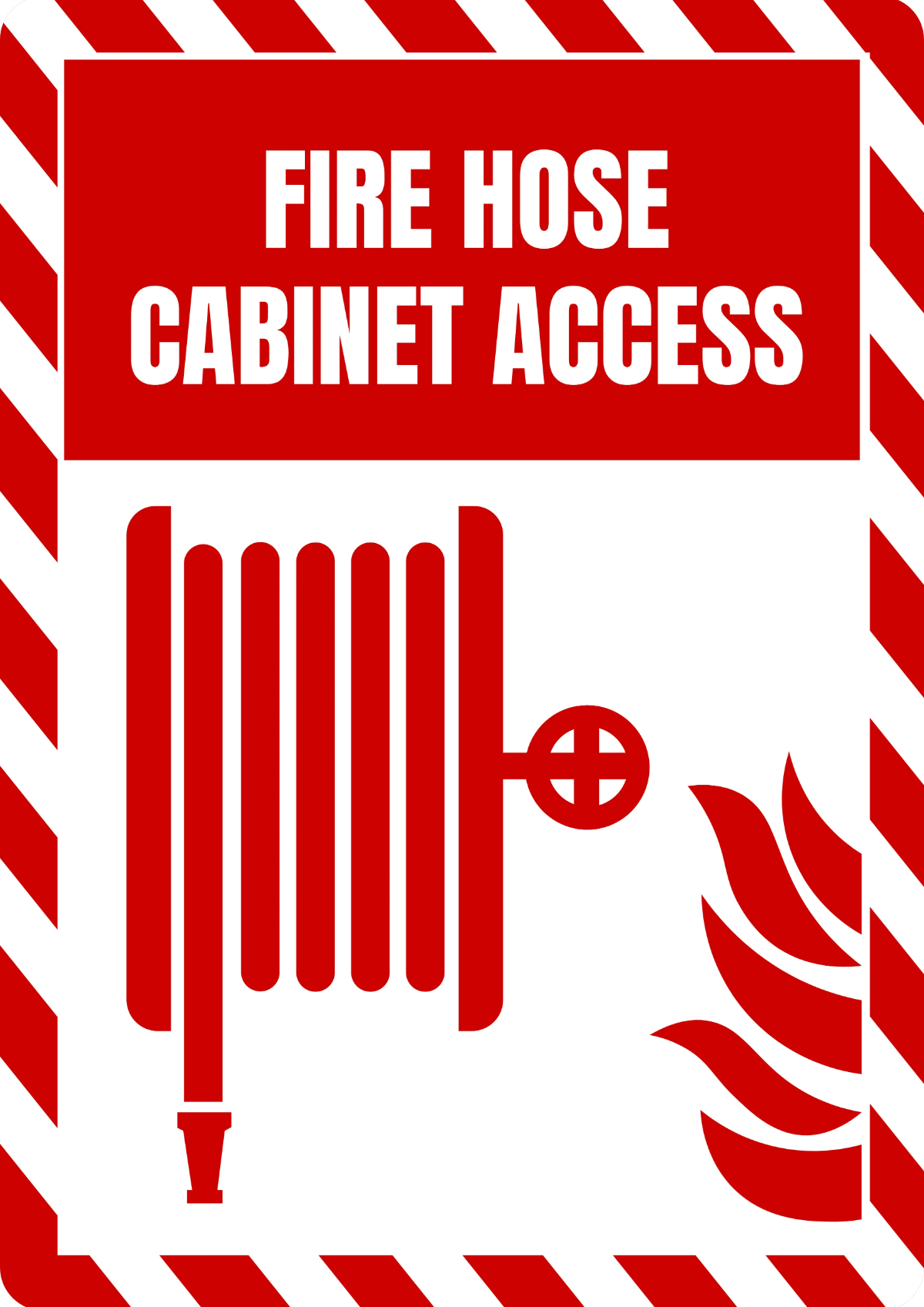 Free Fire Hose Cabinet Access Only Fire Safety Sign Template to Edit Online