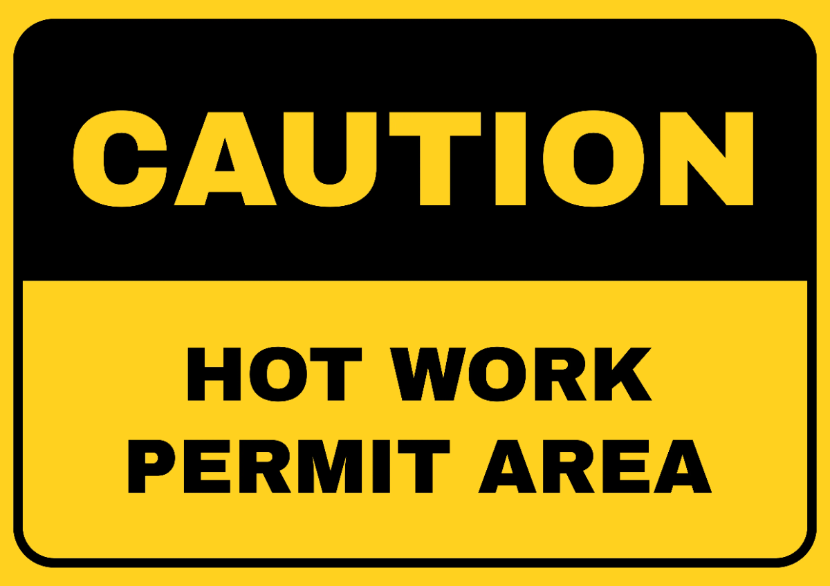 Free Hot Work Permit Area Fire Safety Sign Template to Edit Online