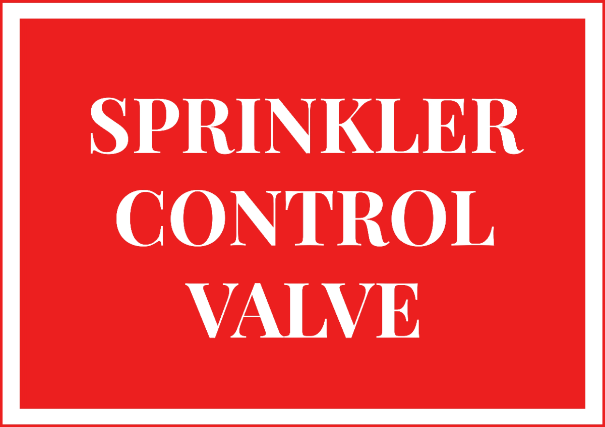 Free Sprinkler Control Valve Fire Safety Sign Template to Edit Online