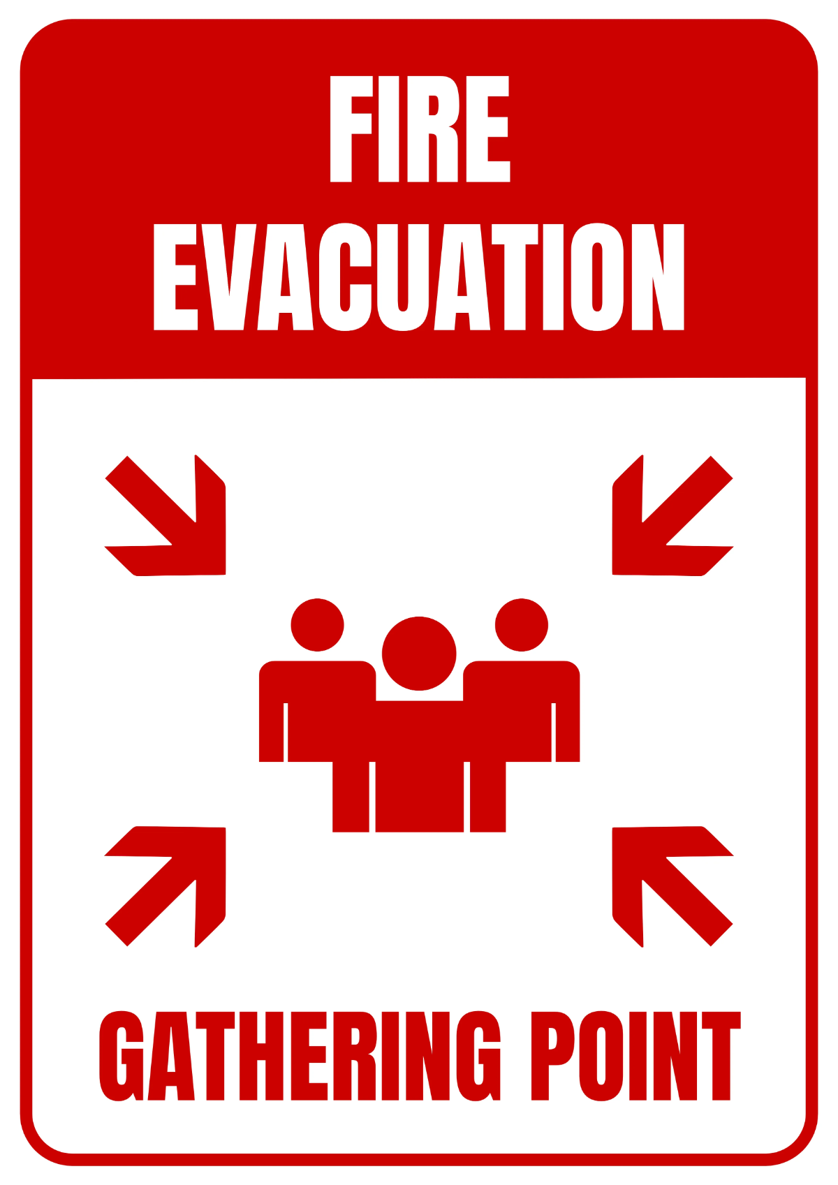 Free Designated Evacuation Gathering Point Fire Safety Sign Template to Edit Online