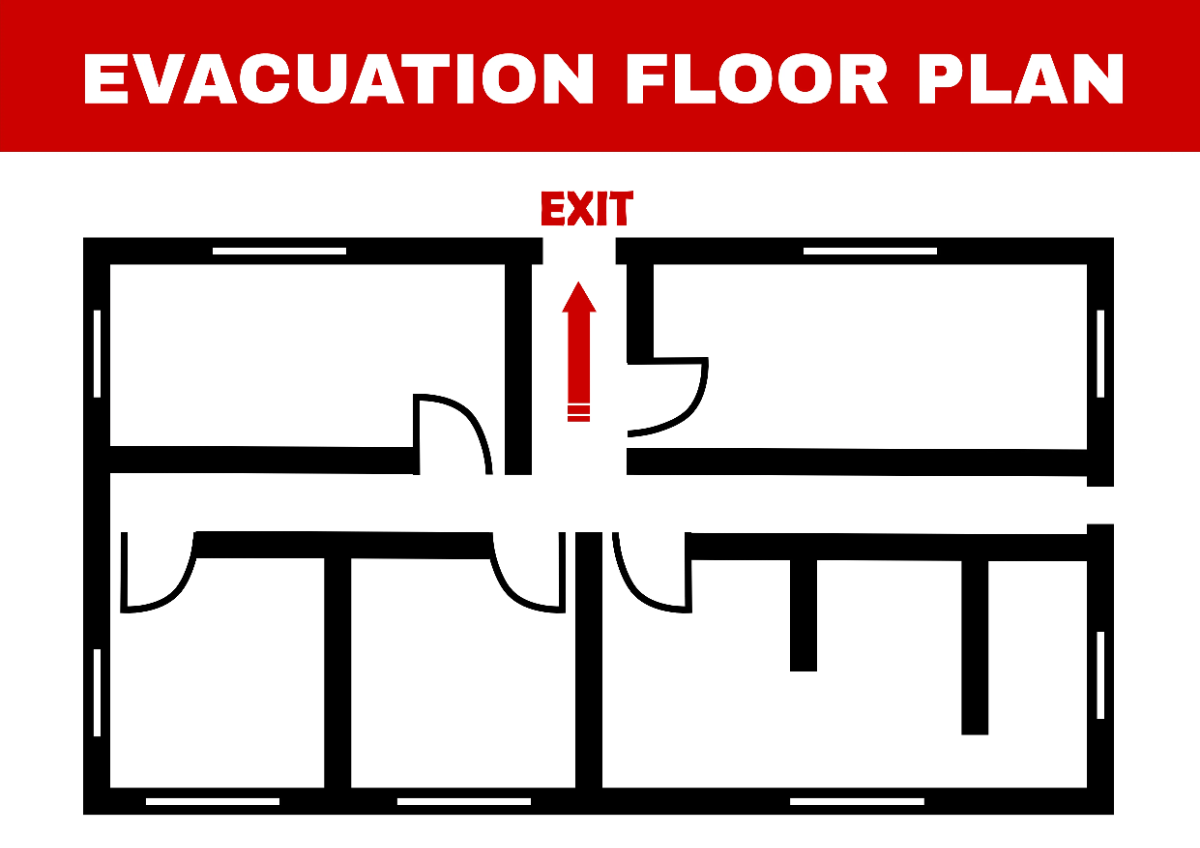 Free Evacuation Floor Plan Fire Safety Sign Template to Edit Online
