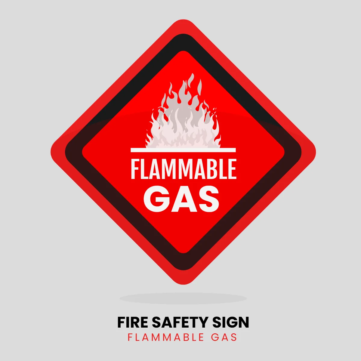 Free Fire Safety Flammable Gas Sign Clip Art Template to Edit Online