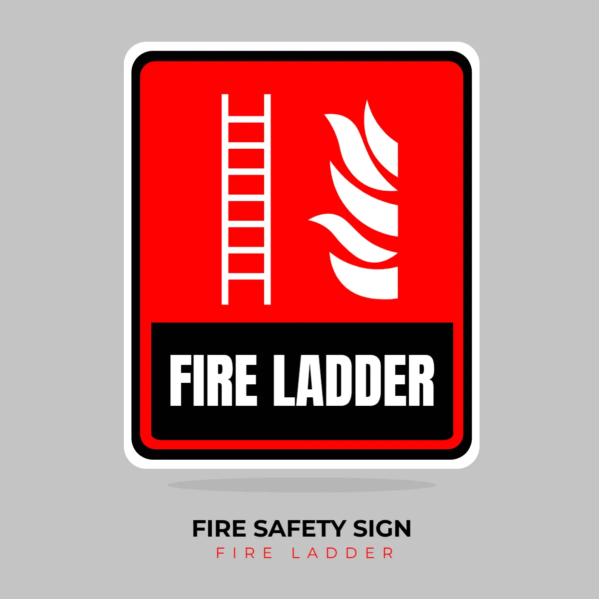 Free Fire Safety Ladder Sign Clip Art Template to Edit Online