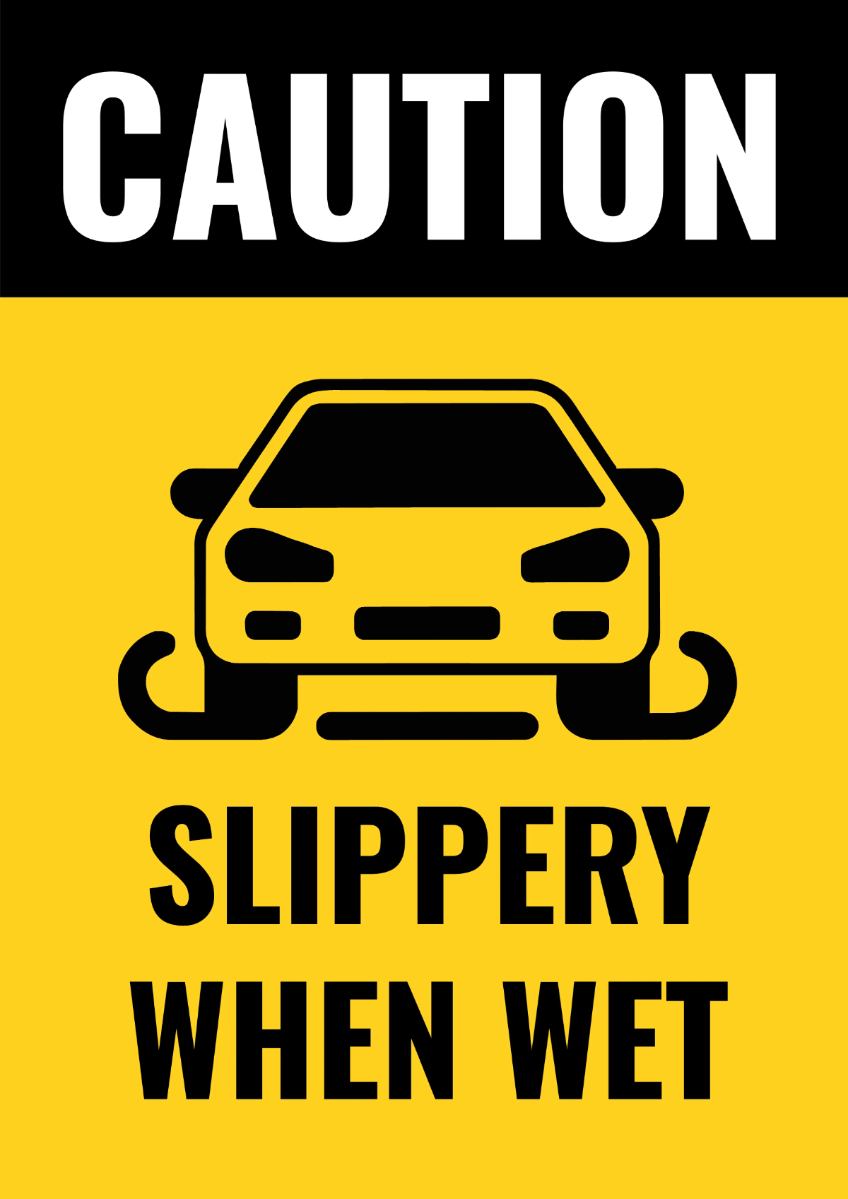 Free Slippery When Wet Road And Traffic Sign Template to Edit Online