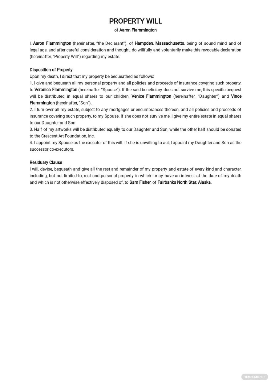 FREE Property Will Templates Available File Formats like Word (DOC