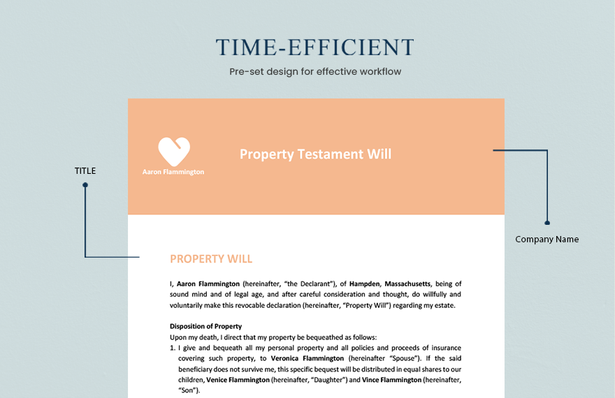 Property Testament Will Template