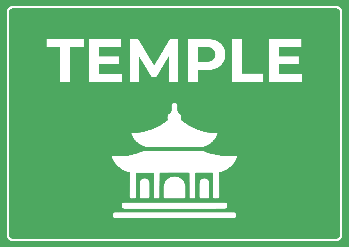 Free Religious Site Tourism Sign Template to Edit Online