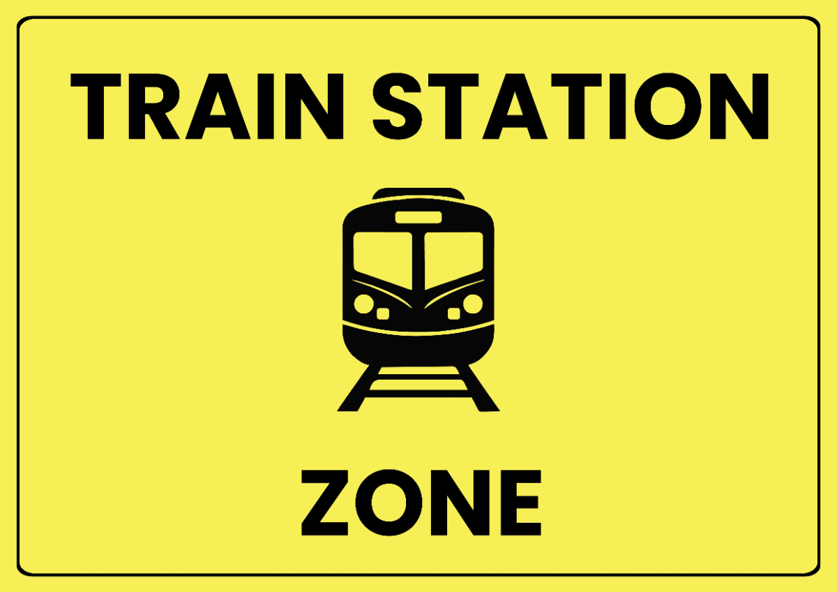 Free Train Station Tourism Sign Template to Edit Online