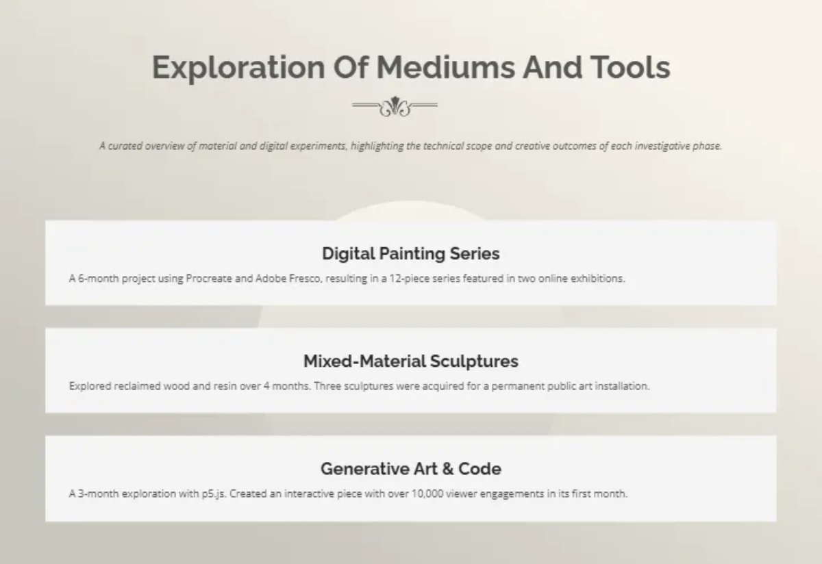 Free Artist Portfolio Minitheme Template to Edit Online