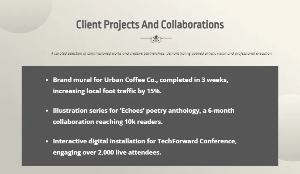 Free Artist Portfolio Minitheme Template to Edit Online