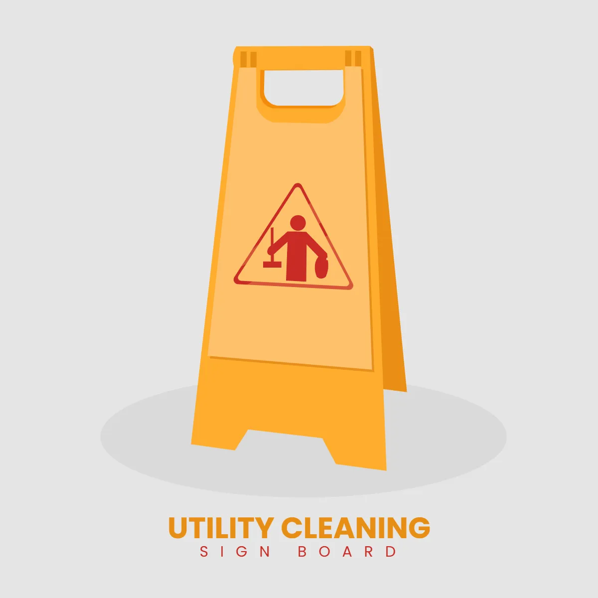 Free Utility Cleaning Sign Board Clip Art Template to Edit Online
