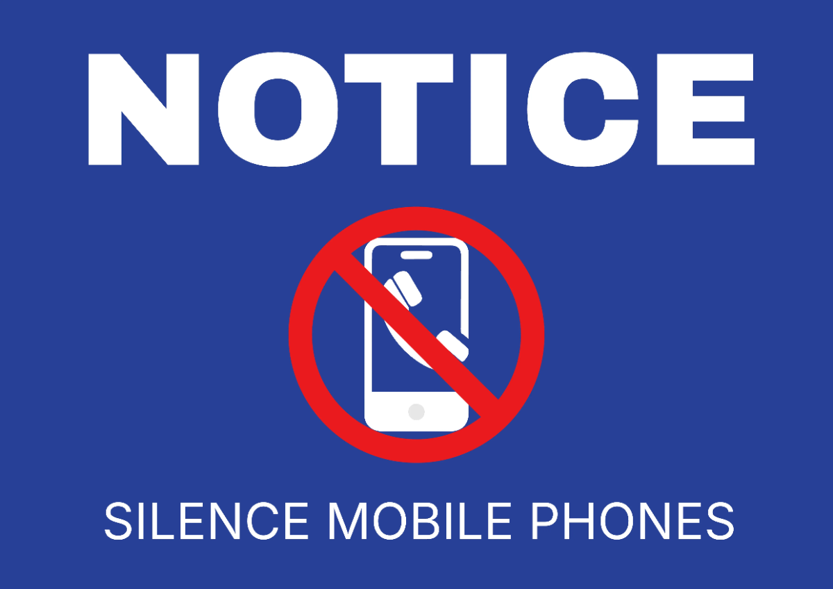 Free Silence Mobile Phones Beauty And Wellness Sign Template to Edit Online