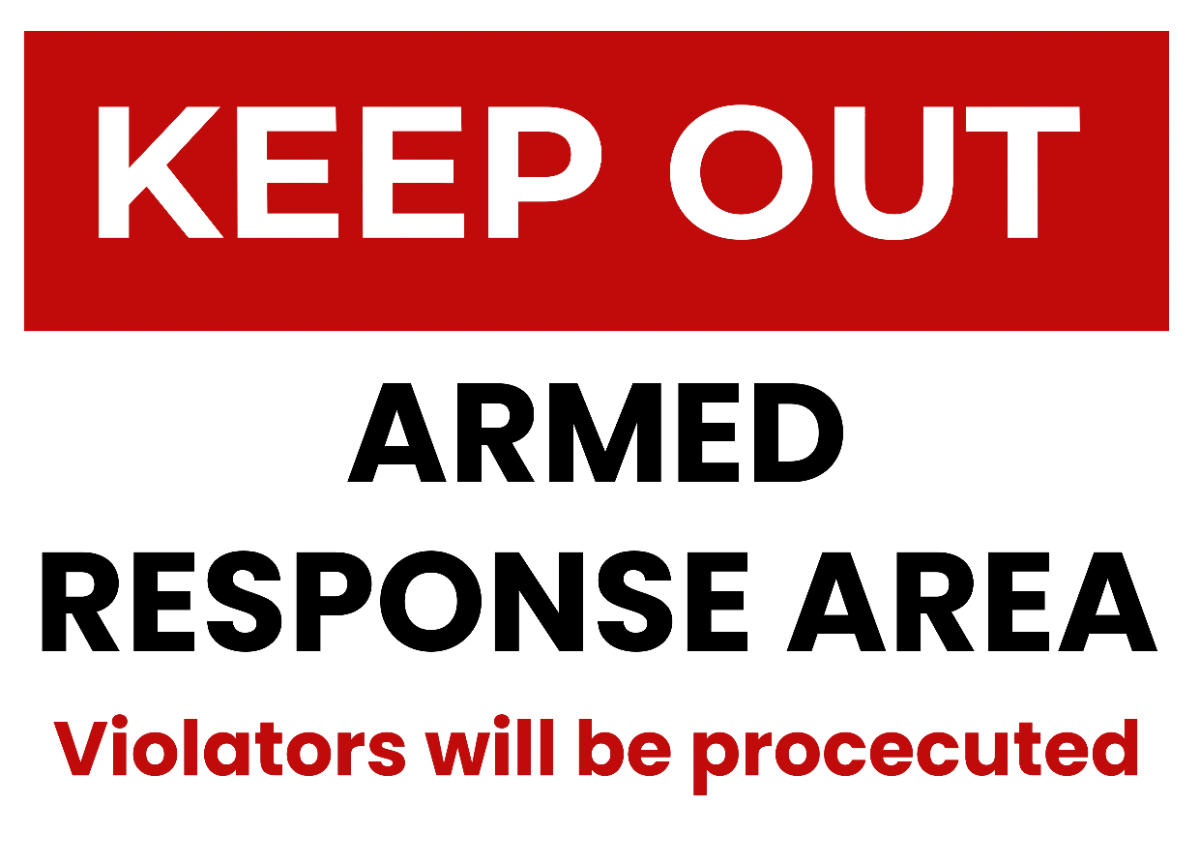 Free Armed Response Area Security Forces Sign Template to Edit Online