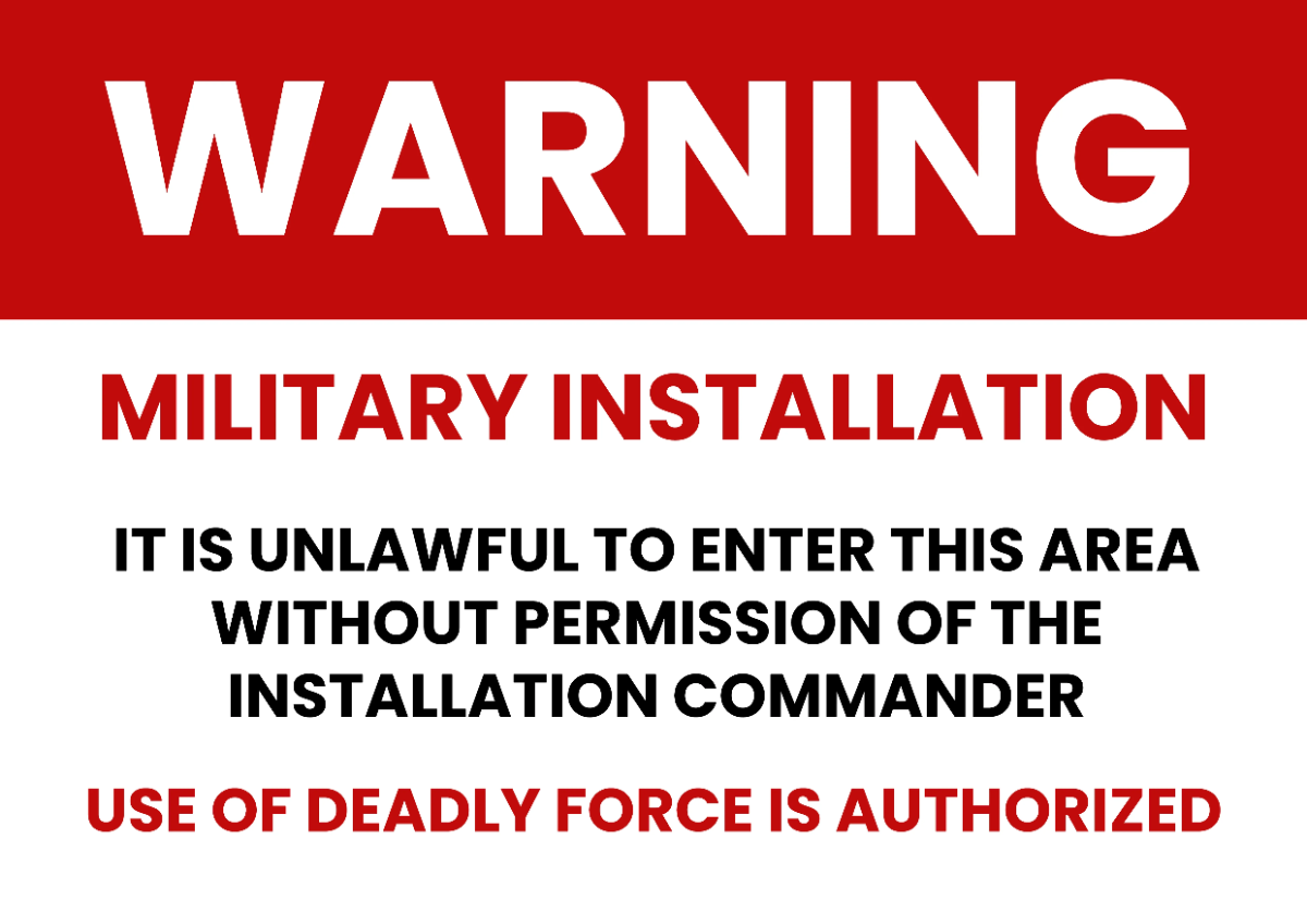 Free Military Installation Security Forces Sign Template to Edit Online