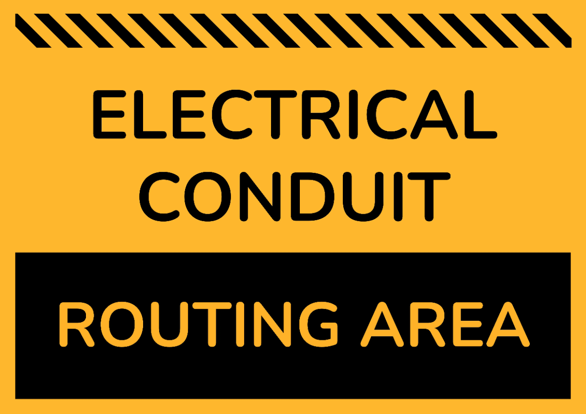 Free Electrical Conduit Routing Area Power Plant Sign Template to Edit Online