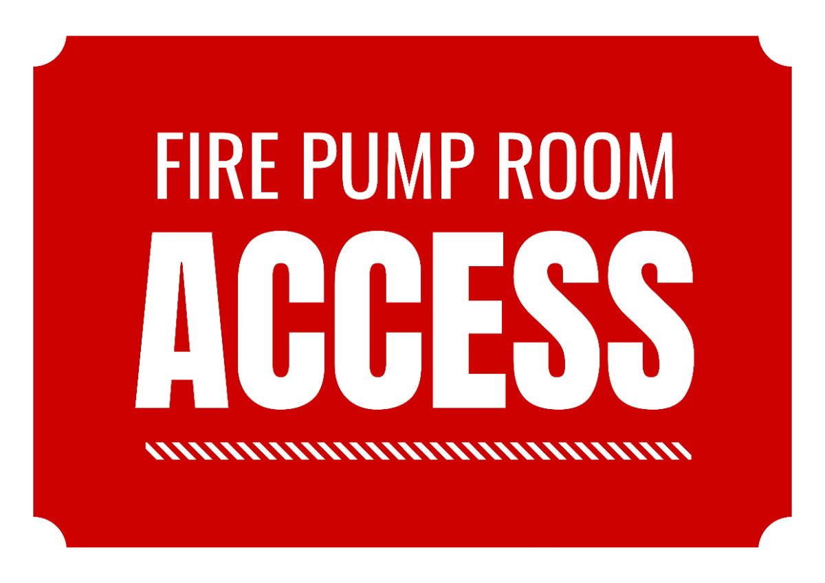Free Fire Pump Room Access Fire Safety Sign Template to Edit Online