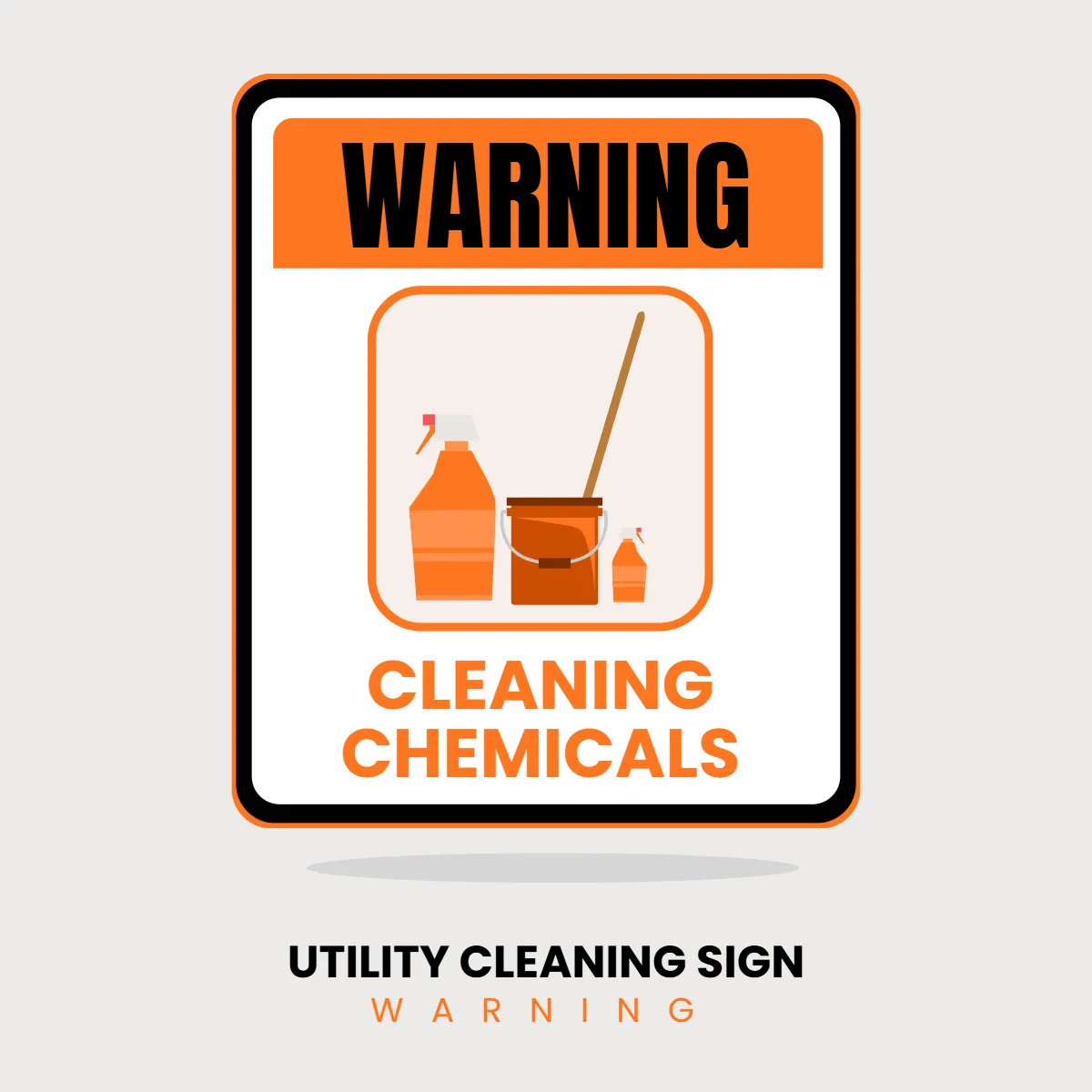Free Utility Cleaning Warning Sign Clip Art Template to Edit Online