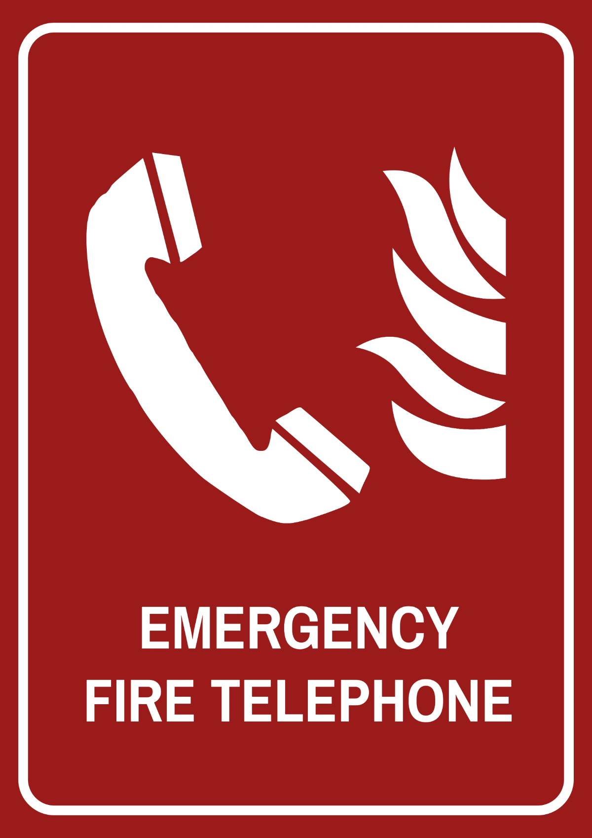 Free Emergency Fire Telephone Safety Sign Template to Edit Online