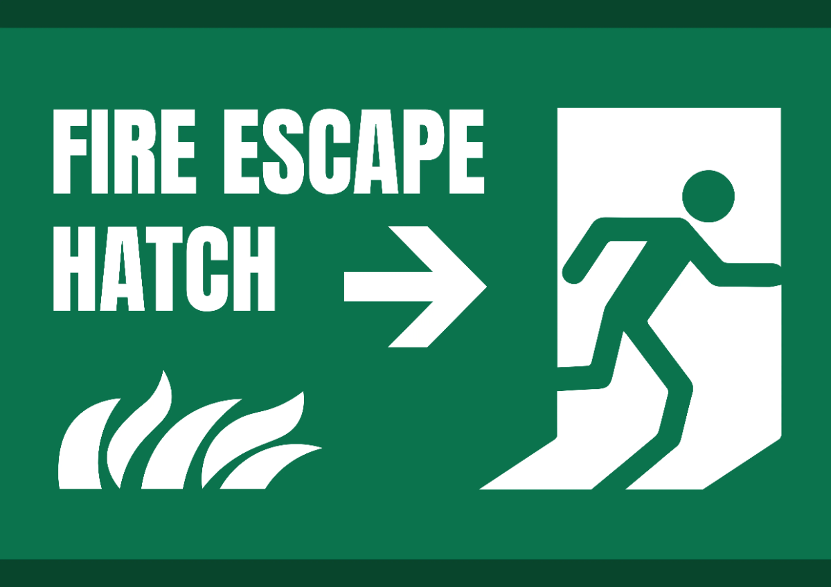 Free Fire Escape Hatch Safety Sign Template to Edit Online