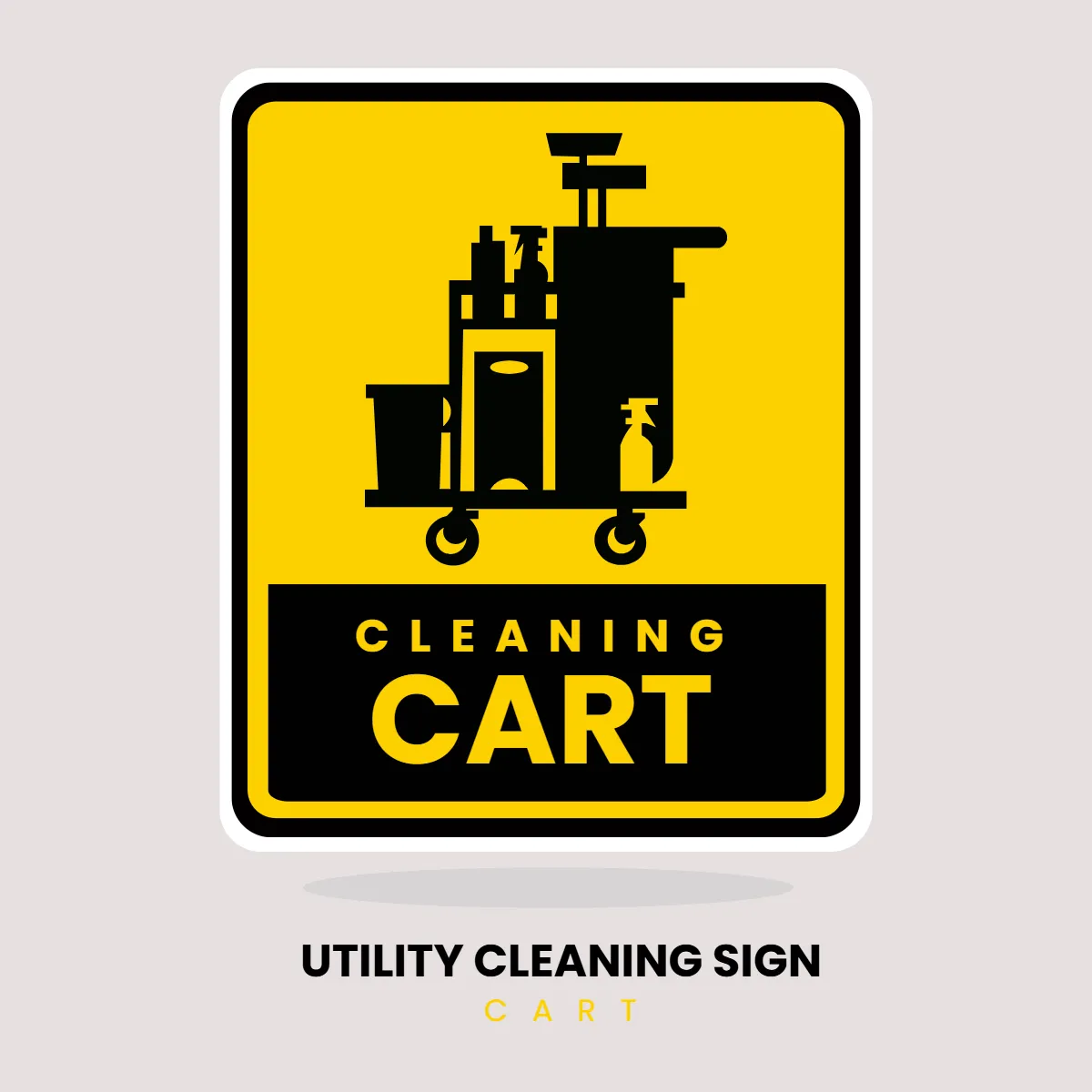 Free Utility Cleaning Cart Sign Clip Art Template to Edit Online