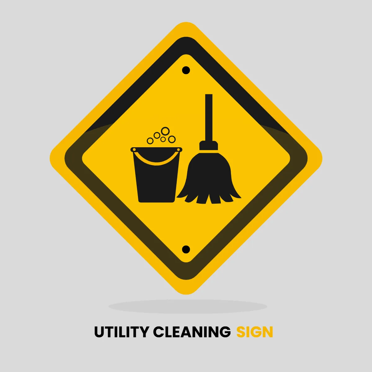 Free Utility Cleaning Sign Clip Art Template to Edit Online