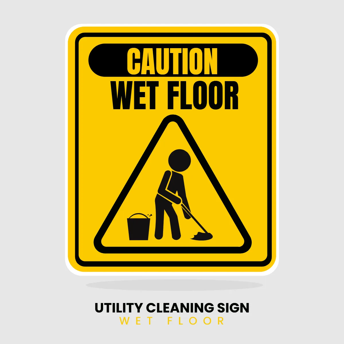 Free Utility Cleaning Wet Floor Sign Clip Art Template to Edit Online