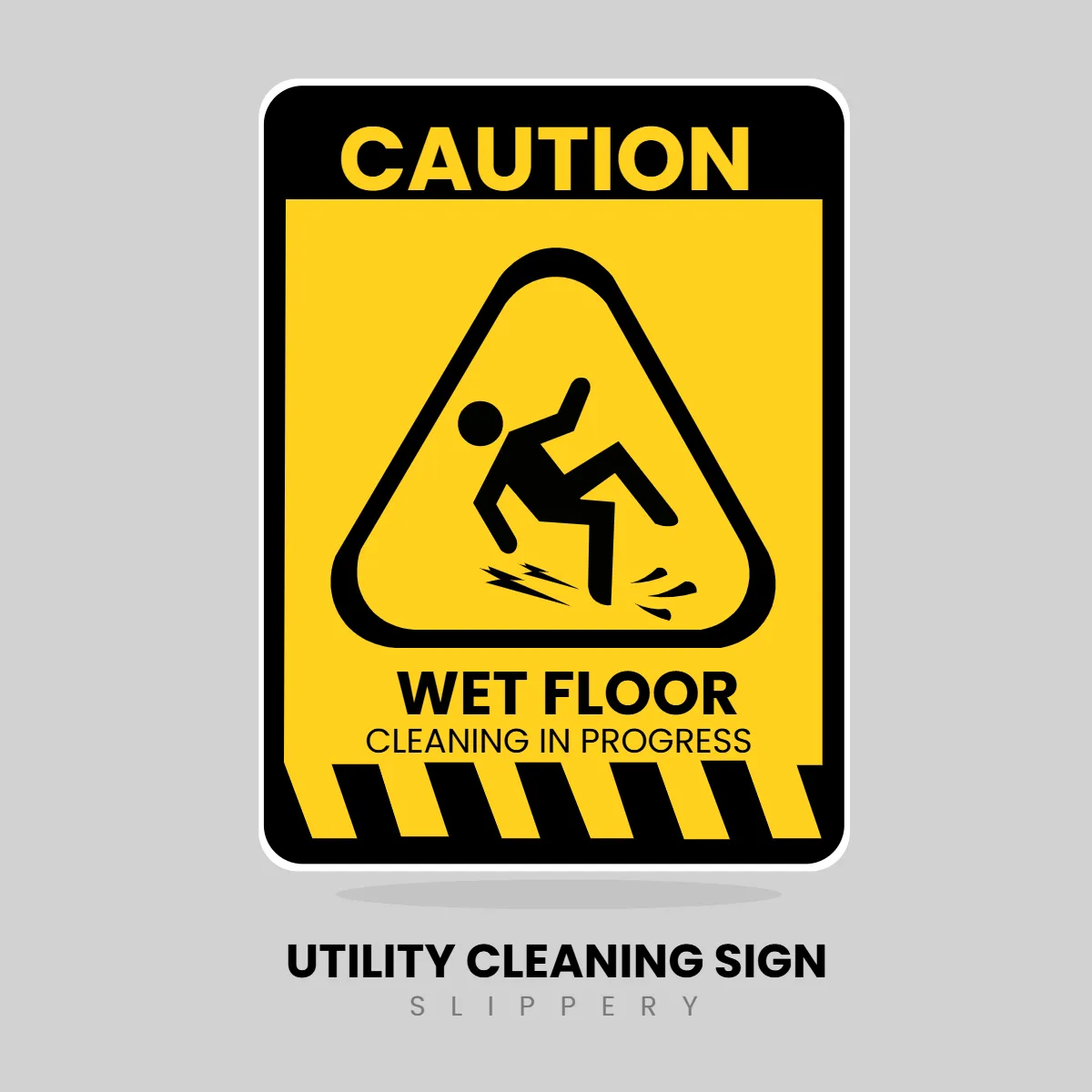 Free Utility Cleaning Slippery Sign Clip Art Template to Edit Online