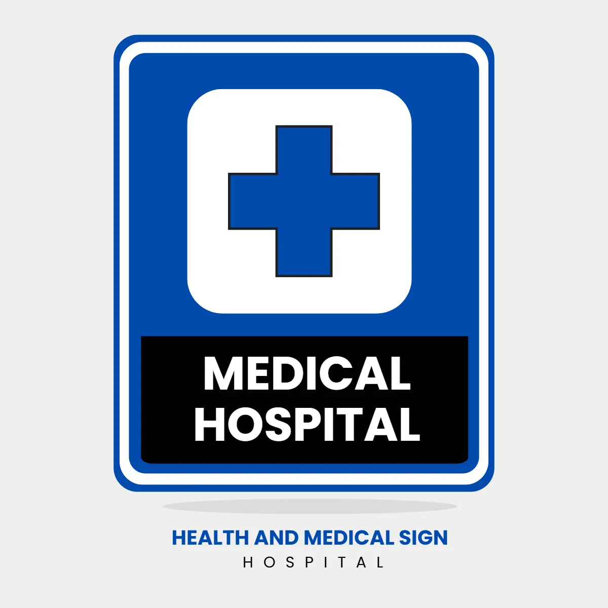 Free Health And Medical Hospital Sign Clip Art Template to Edit Online