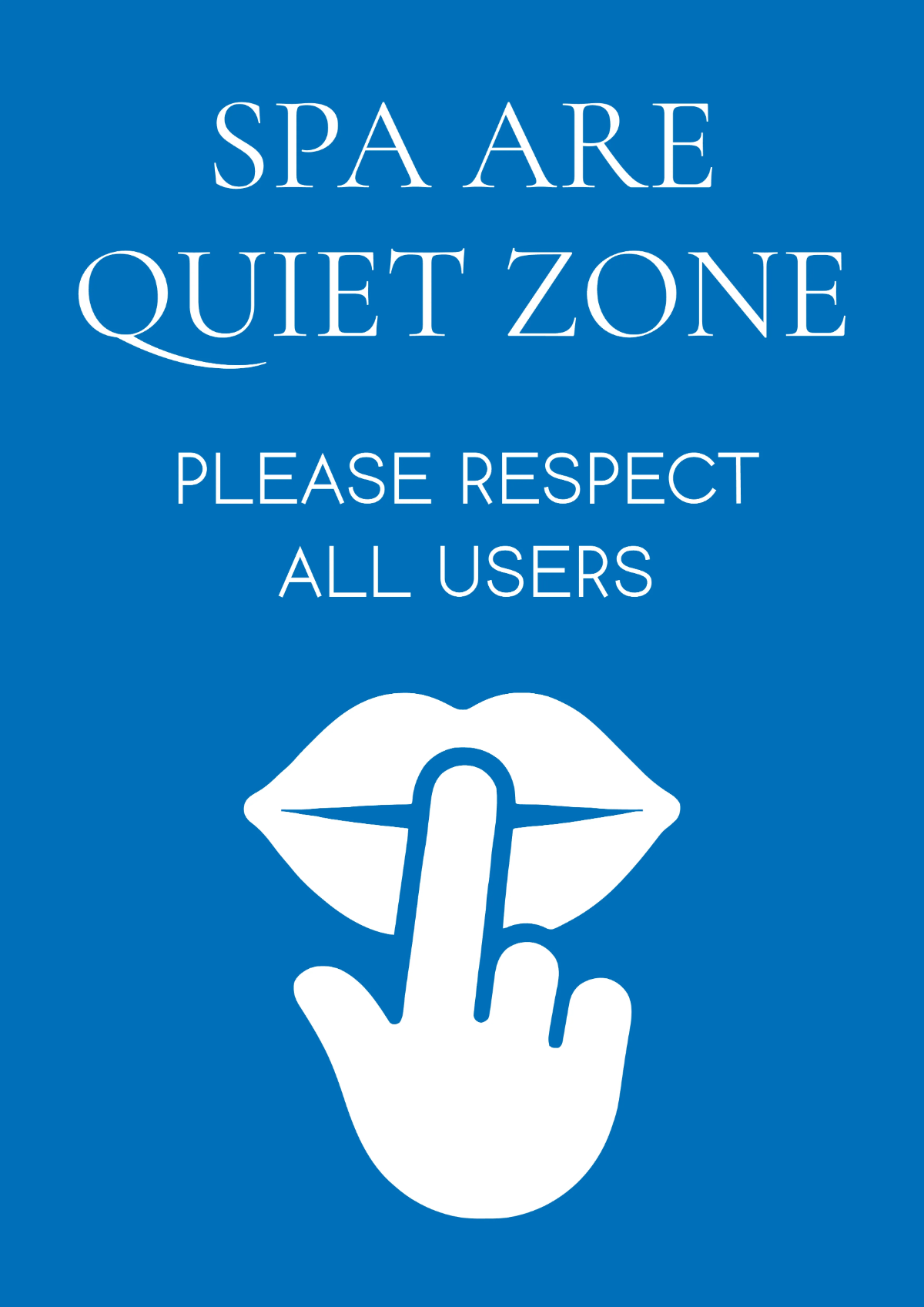 Free Quiet Zone Beauty And Wellness Sign Template to Edit Online