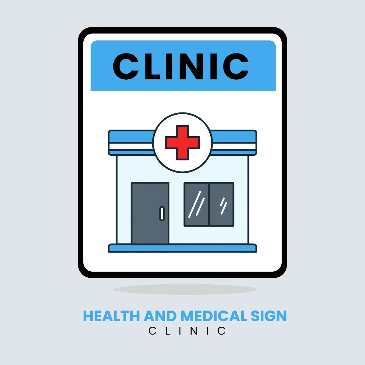 Health And Medical Clinic Sign Clip Art Template