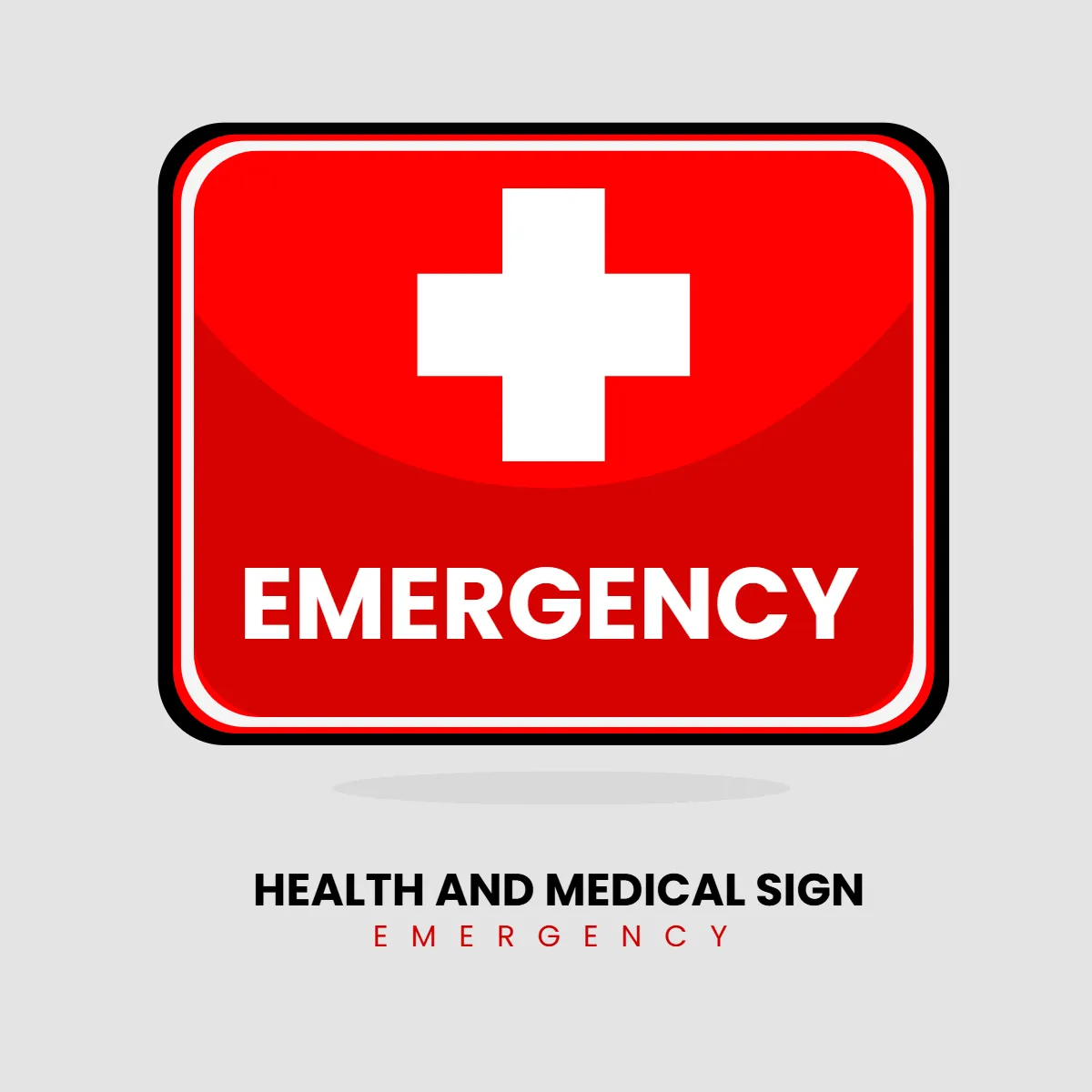 Health And Medical Emergency Sign Clip Art Template