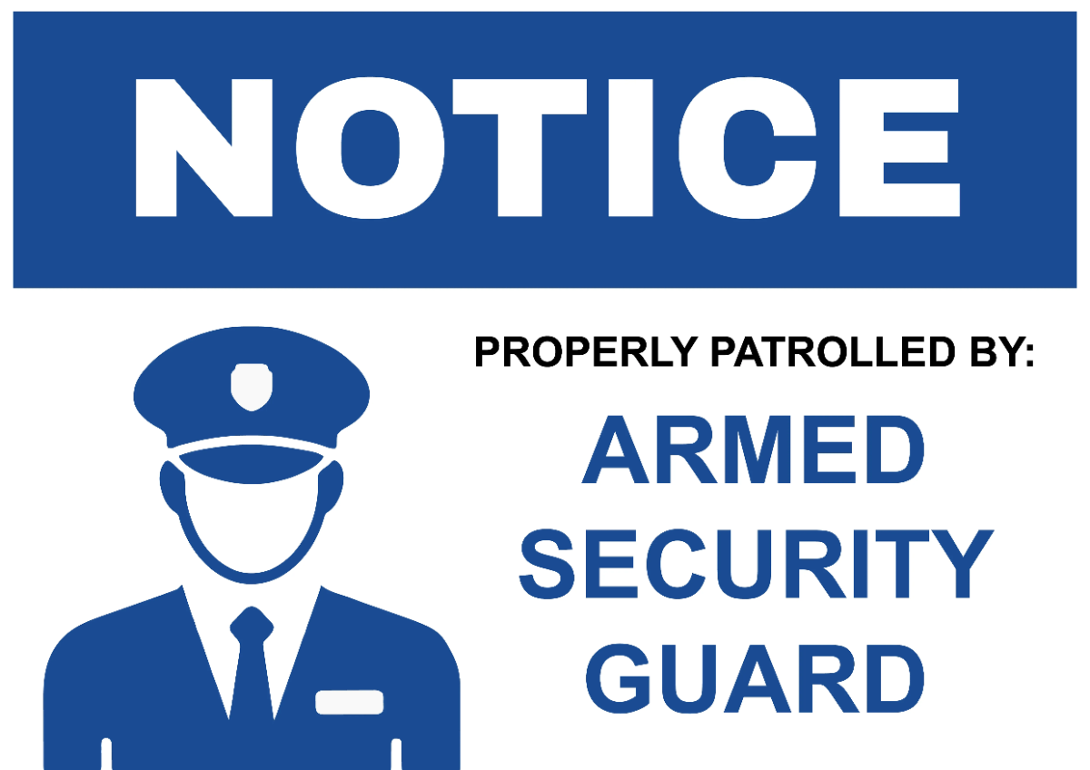 Free Armed Personnel on Duty Security Forces Sign Template to Edit Online