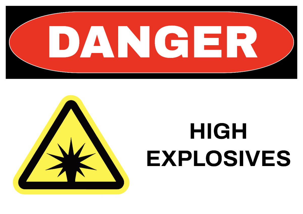 Free Explosives Storage Security Forces Sign Template to Edit Online