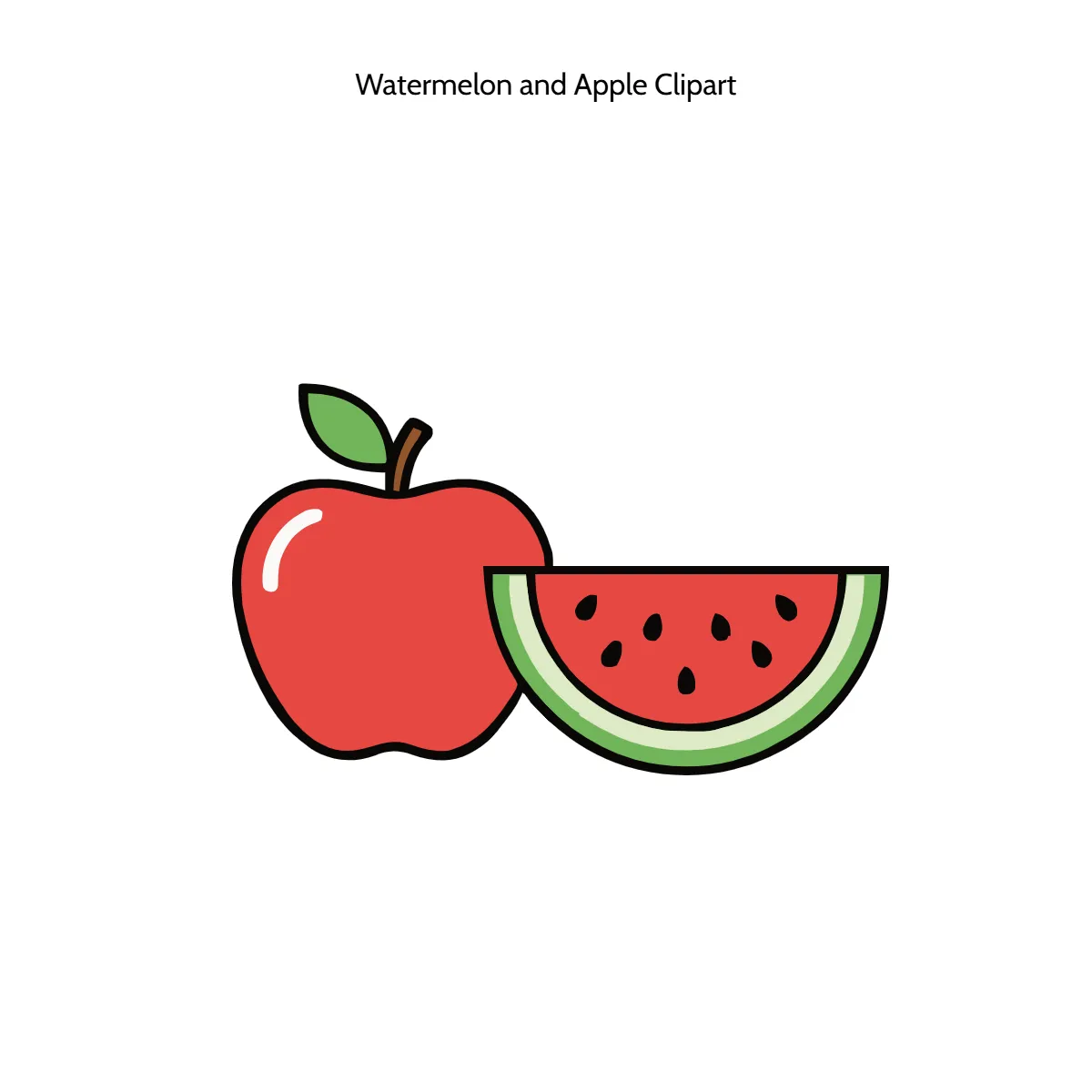 Free Watermelon and Apple Vector Clipart (PNG, SVG) to Edit Online