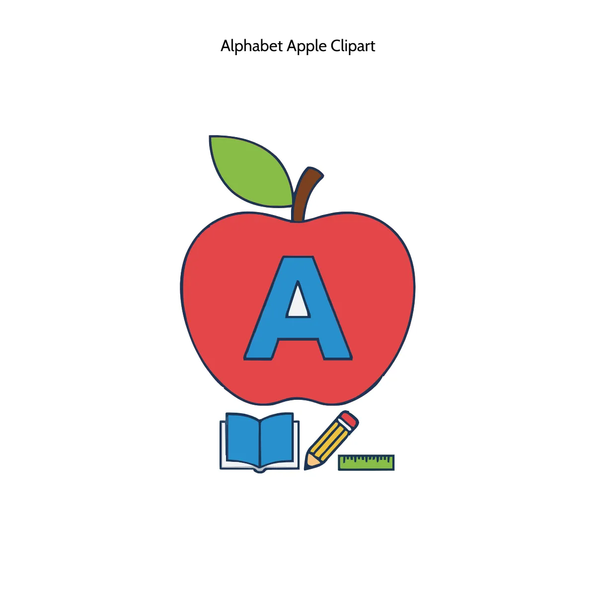 Free Alphabet Apple Vector Clipart (PNG, SVG) to Edit Online
