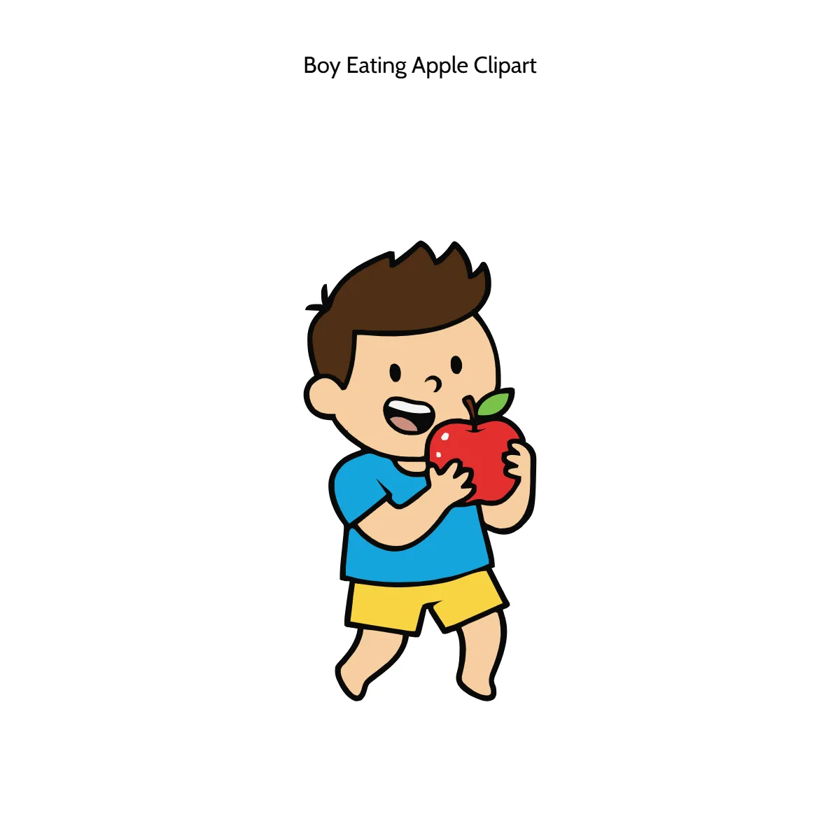 Free Boy Eating Apple Vector Clipart (PNG, SVG) to Edit Online