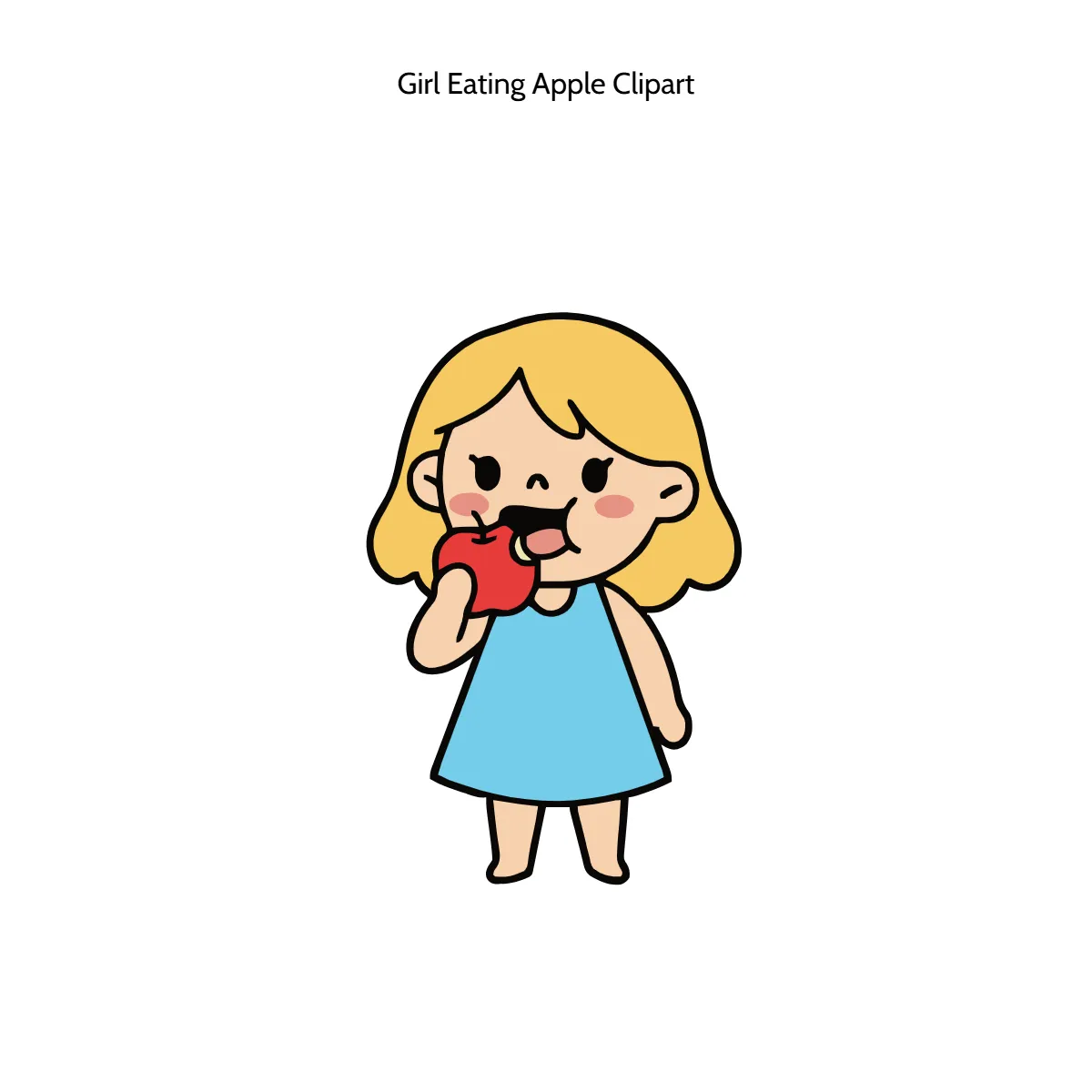 Free Girl Eating Apple Vector Clipart (PNG, SVG) to Edit Online