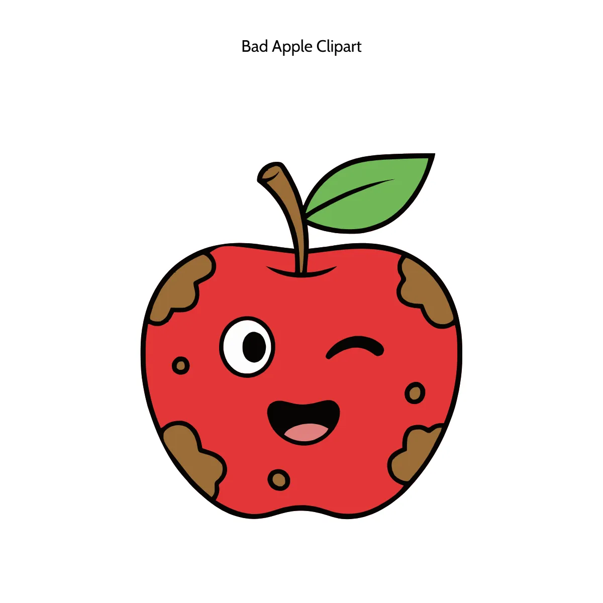 Free Bad Apple Vector Clipart (PNG, SVG) to Edit Online
