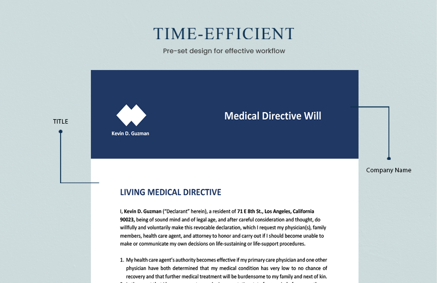 Medical Directive Will Template