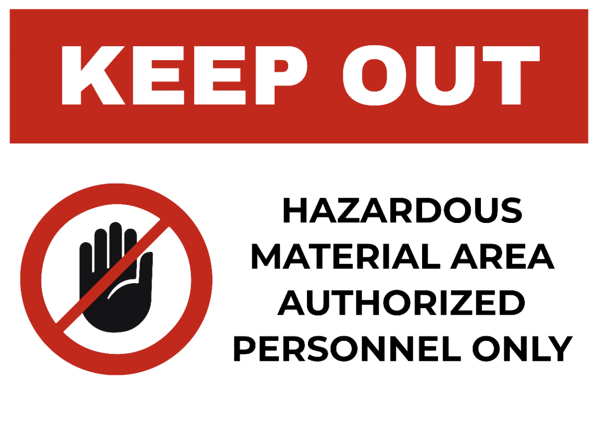 Free Hazardous Materials Area Security Forces Sign Template to Edit Online