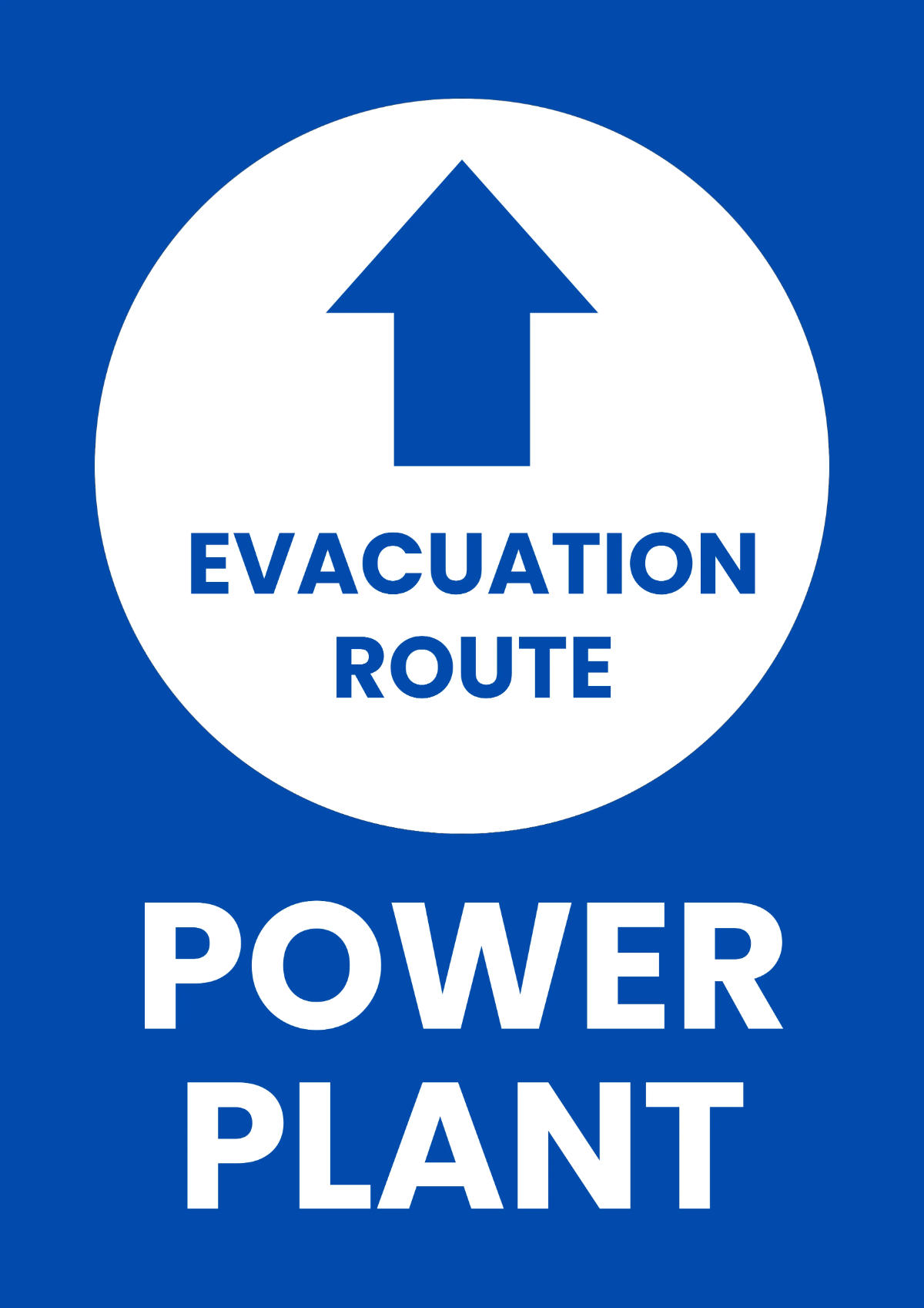 Free Evacuation Route Power Plant Sign Template to Edit Online