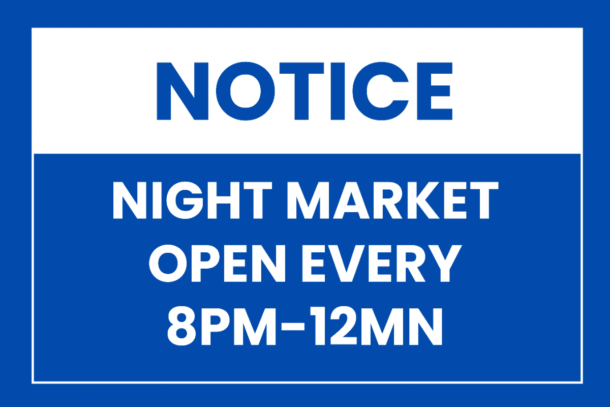 Free Night Market Tourism Sign Template to Edit Online