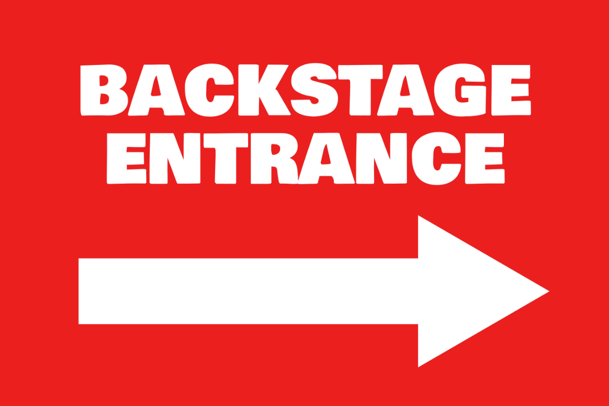 Free Backstage Entrance Entertainment Sign Template to Edit Online