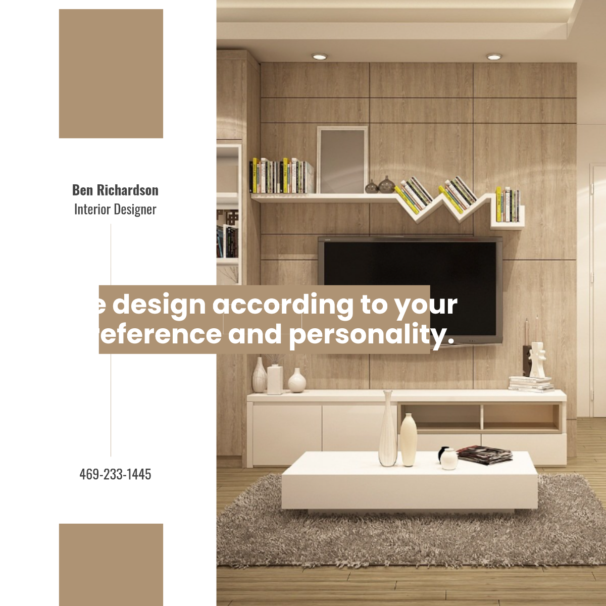 Free Interior Designer Instagram Ad Template to Edit Online