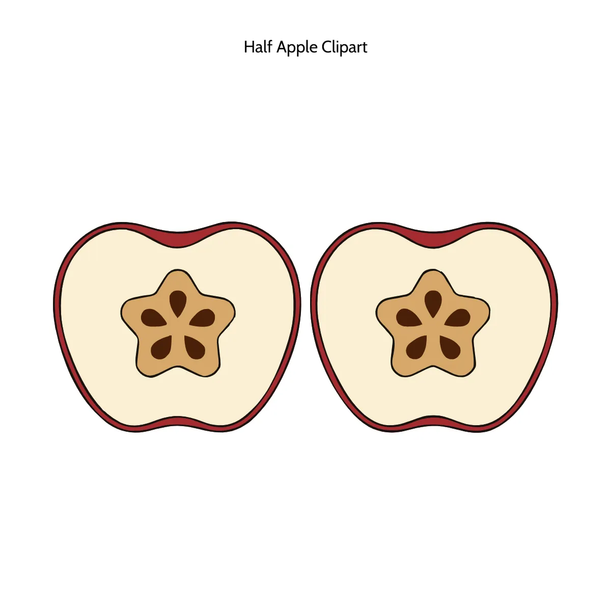 Free Half Apple Vector Clipart (PNG, SVG) to Edit Online