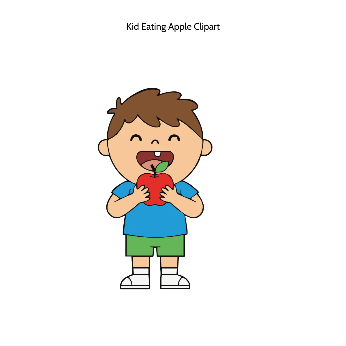 Free Kid Eating Apple Vector Clipart (PNG, SVG) to Edit Online