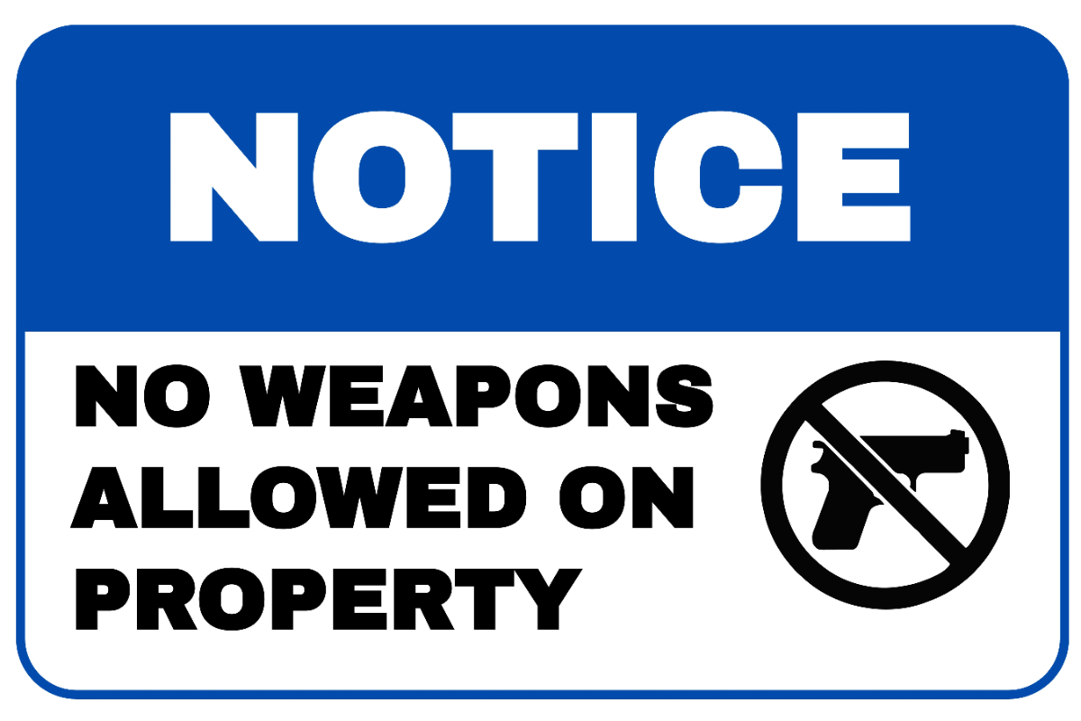 Free Weapons Prohibited Security Forces Sign Template to Edit Online
