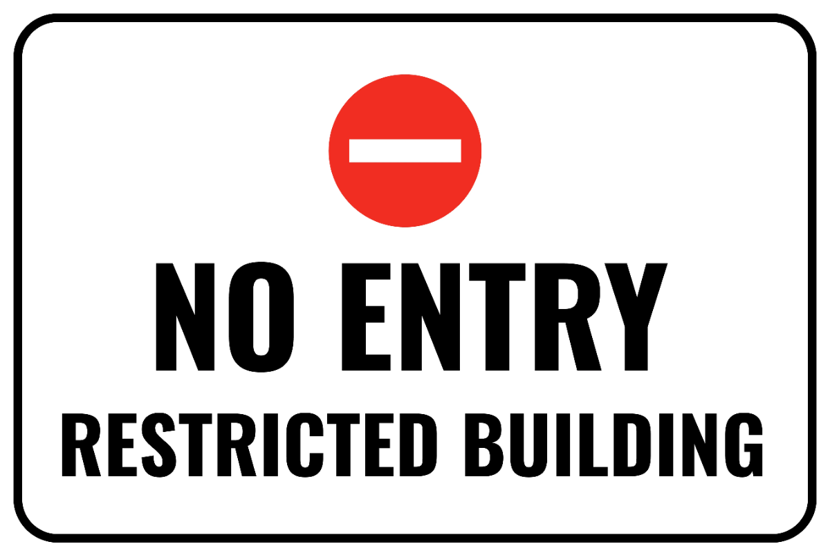 Free Restricted Building Security Forces Sign Template to Edit Online